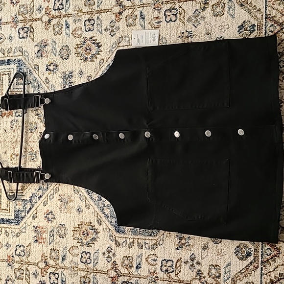 SO BRAND WOMENS JUNIOR BLACK JUMPER/PENAFORE FRONT BUTTON SIZE XL - Picture 8 of 15